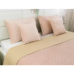 Покривало Руно двостороннє декоративне Velour Apricot ромб 180х220 см персикове - мініатюра 5