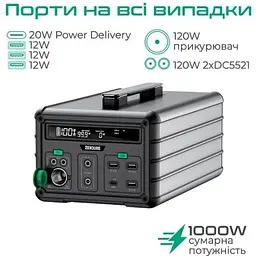 Зарядна станція Zendure SuperBase 1000W 1016Wh (ZDSB1000M-gy-eu) - мініатюра 6