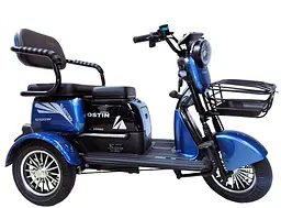 Електричний Трицикл Corso Ostin PRO (1200W, 72V, 28Ah) Гідравличні гальма Електробайк Скутер Синій