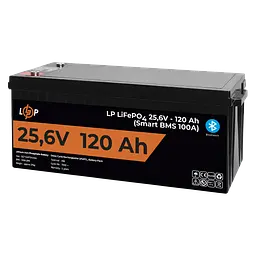 Акумулятор LP LiFePO4 25,6V - 120 Ah (3072Wh) (Smart BMS 100А) з BT пластик для ДБЖ - мініатюра 3