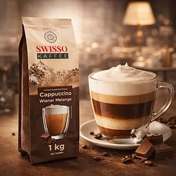Капучино Swisso Kaffee Cappuccino Wiener Melange зі смаком віденського меланжу 1 кг - мініатюра 4