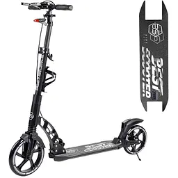 Самокат Best Scooter 93-103х49х14см Чорно-білий 000255824