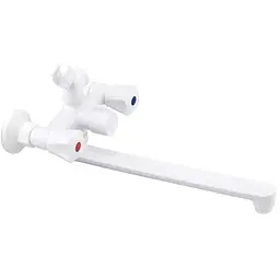 Змішувач для ванни Plamix Omega-140 Euro White (без шланга та лійки) (PM0648)