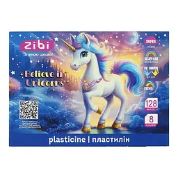 Пластилін ZiBi Kids Line Unicorn 8 кольорів 128 г (ZB.6280)