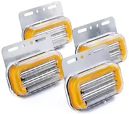 Габаритний вогонь LED для вантажівки 12/24В 110х40 см Функція повороту / Підсвічування номера Жовтий 4 шт.