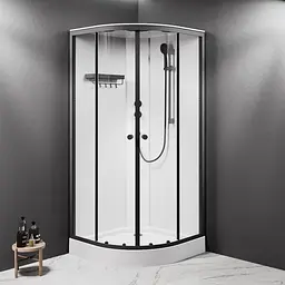 Душовий бокс AM.PM X-Joy 90x90 1/4 кола прозоре скло black matt W94C-401-090BT - мініатюра 2