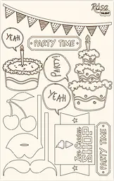 Чіпборд „Cake delicious“ 4 білий картон 12,8х20см Rosa Talent