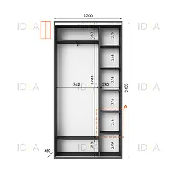 Шафа-купе Idea серія 1 120 x 45 x 240 см Антрацит - мініатюра 2