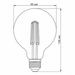 Лампочка Videx Filament G95FAD 7W E27 2200K 220V (VL-G95FAD-07272) - мініатюра 3
