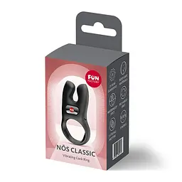Ерекційне віброкільце з подвійною стимуляцією клітора Fun Factory NŌS CLASSIC Black, 2 мотори - мініатюра 8