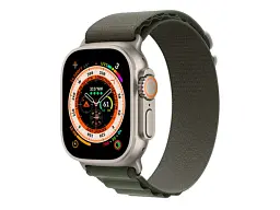 Смарт-годинник Apple Watch Ultra GPS + Cellular 49mm Titanium Case with Green Alpine Loop - Small (MNHC3/MNHJ3)