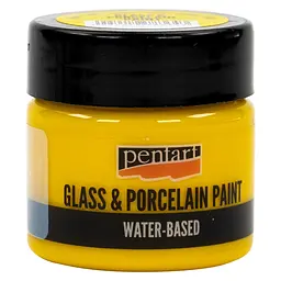 Фарба акрилова Glass&porcelaine, на водній основі, Жовта, 30 мл, Pentart (5997412783643)