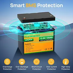 Акумулятор Eco Worthy LiFePO4 12V 100Ah (1280Wh) із вбудованим BMS, 3000+ циклів - мініатюра 6