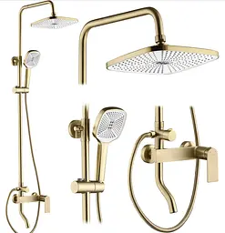 Душова система з виливом Rea Storm 2.0 brushed gold REA-P9535