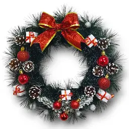 Новорічний вінок "Merry Christmas" 40 см різдвяний декоративний на двері (HC14)