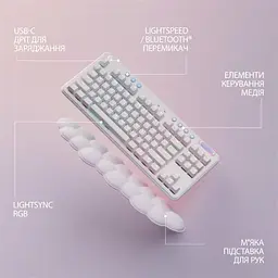 Клавіатура бездротова Logitech G715 Linear White (920-010692) - мініатюра 3