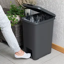 Відро для сміття MBM My Home з кришкою та педаллю 45 л антрацит (BIN-01 45L ANTHRACITE) - мініатюра 8