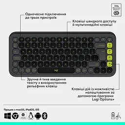 Комплект клавіатура та миша Logitech POP Icon Combo Bluetooth UA Graphite [920-013156] [121099] - мініатюра 9
