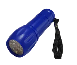 Ліхтарик LED 5W 9диод.пластиковий микс-4 кольора (ремешок+3*ААА) (R-609) 