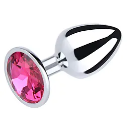 Анальна пробка Fantasy Silver Butt Plug Diamond S 7 см (рожевий) - мініатюра 5