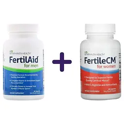 Набір: репродуктивне здоров'я чоловіків Fairhaven Health FertilAid for men 90 капсул + репродуктивне здоров'я жінок Fairhaven Health FertileCM 90 капсул