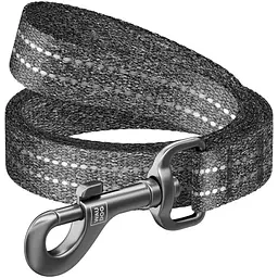 Повідець для собак Waudog Re-cotton, світловідбивний, 200х2,5 см, сірий