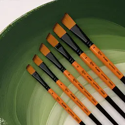 Пензель синтетика кутова FLAME 1368А №0 коротка ручка Rosa - мініатюра 3