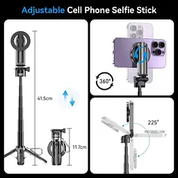 Мульті-Монопод XO SS22 4 in 1 Magnetic Multi-function Mini BT Selfie Stick/Photo Booster Чорний - мініатюра 5