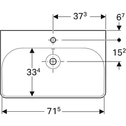Раковина Geberit Smyle Square 75x48 500.249.01.1, Білий - мініатюра 4