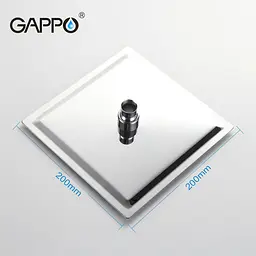Тропічний душ Gappo G28, 200x200 мм, нержавіюча сталь, хром, Хром - мініатюра 4