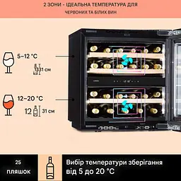 Винний холодильник вбудований Klarstein Rhone 25 Duo (10041239) - мініатюра 3