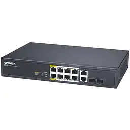 Комутатор Vivotek AW-FGT-100D-120, Unmanaged 8xFE PoE + 2xGE Combo Switch
