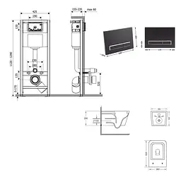 Набір Qtap Nest 4 в 1 підвісний унітаз Crow Ultra Quiet 520x360x290 + комплект інсталяції QT05335172W48196 - мініатюра 9