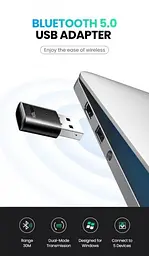 Bluetooth-адаптер UGREEN CM390 USB bluetooth 5.0 Adapter (80889) - мініатюра 2