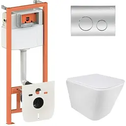 Набір Q-tap Nest 4 в 1 підвісний унітаз Tern Ultra Quiet 490x365x325 + комплект інсталяції QT1733052EUQW45158