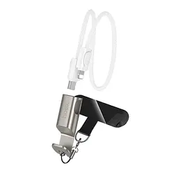 Кабель Hoco X126 Experto PD30W lanyard charging data cable iP(L-0.35M) Gray