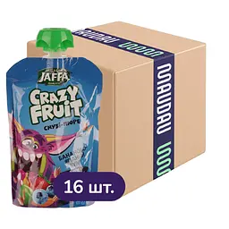 Упаковка смузи-пюре Jaffa Crazy Fruit Бананово-ягодный бум 1.6 л (100 мл x 16 шт.)