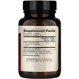 Астаксантин Dr. Mercola Astaxanthin 4 мг 30 капсул - мініатюра 2