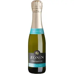 Вино ігристе Zonin Prosecco Spumante Brut Cuvee 1821 DOC, біле, брют, 11%, 0,2 л