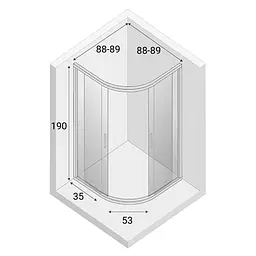 Душова кабіна New Trendy Varia Black 90x90 без піддону K-0566, Чорний, прозорий, чорний - мініатюра 2