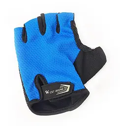 Велорукавиці West Biking з короткими пальцями L Black-Blue (G0001094)