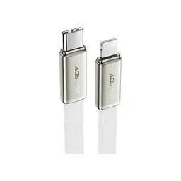 Дата кабель USB 2.0 AM to Lightning 1.2m 30W nylon white Acefast (6974316286240) - мініатюра 2