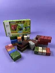 Магнітний конструктор J087-10A за мотивами комп'ютерної гри Minecraft (Майнкрафт), 100 деталей, для створення блоків та персонажів