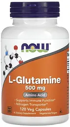 L-глютамін Now Foods L-Glutamine 500 мг 120 вегетаріанських капсул
