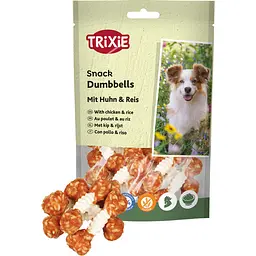 Жувальна гантель для собак Trixie Denta Fun з м'ясом курки та рисом 6 шт. (31342) - мініатюра 2