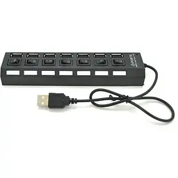 Концентратор Voltronic USB 2.0 to 7xUSB with switches black (YT-H7SHS-B)