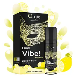 Рідкий вібратор Orgie Dual Vibe! Liquid Vibrator Lemon Gin and Tonic 15 мл - мініатюра 2