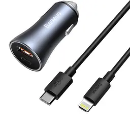 Зарядний автомобільний набір BASEUS Golden Contactor Pro Dual Quick Car Charger Set 40w TZCCJD-B0G