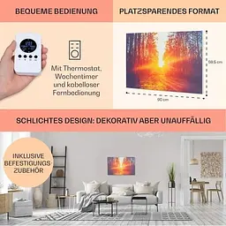 Інфрачервоний обігрівач Klarstein Wonderwall Air Art Infinite 580Вт (10035172) - мініатюра 5