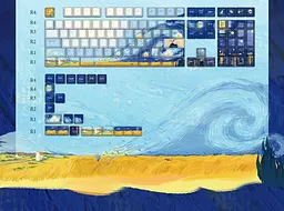 Набір кейкапів Varmilo 130Keys Van Gogh Cherry Profile Keycap Set (130K-110FA-R-V) - мініатюра 5